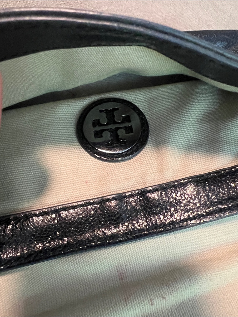 Tory Burch Black Leather Crossbody with Chain Strap - Picture 7 of 7